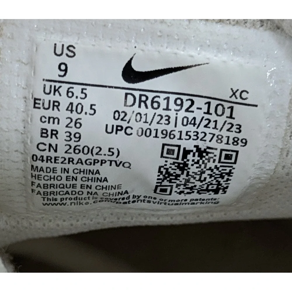 Womens Nike Court Air Zoom Vapor Pro 2 White Tennis Shoes DR6192-101 Size 9